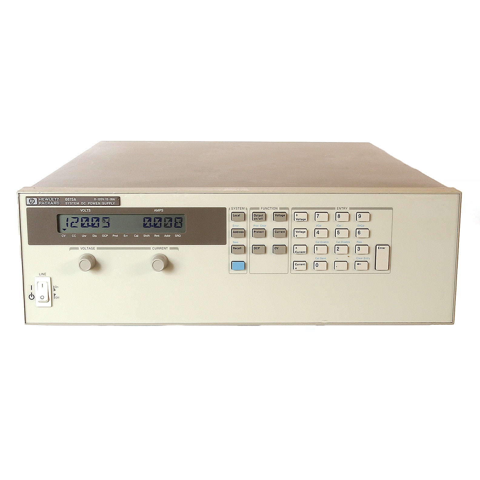 Agilent 6675A System DC Power Supply, 0 to 120 Vdc, 0 to 18 A, 2160 W