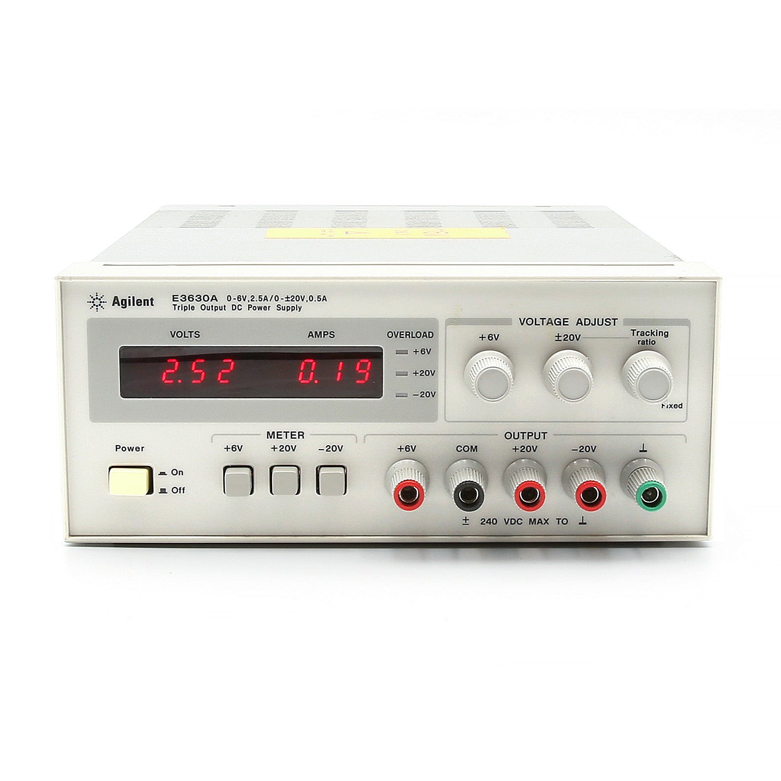 Keysight / Agilent E3630A DC Power Supply, Triple Output, 0 to ±20 Vdc, 0  to 0.5 A / 0 to 6 Vdc, 0 to 2.5 A, 35 W