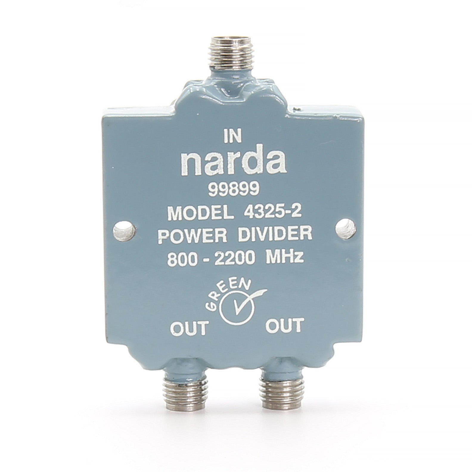 Narda 4325-2 Power Divider, 2-Way, 0.8 to 2.2 GHz, SMA(f), 30 Watt