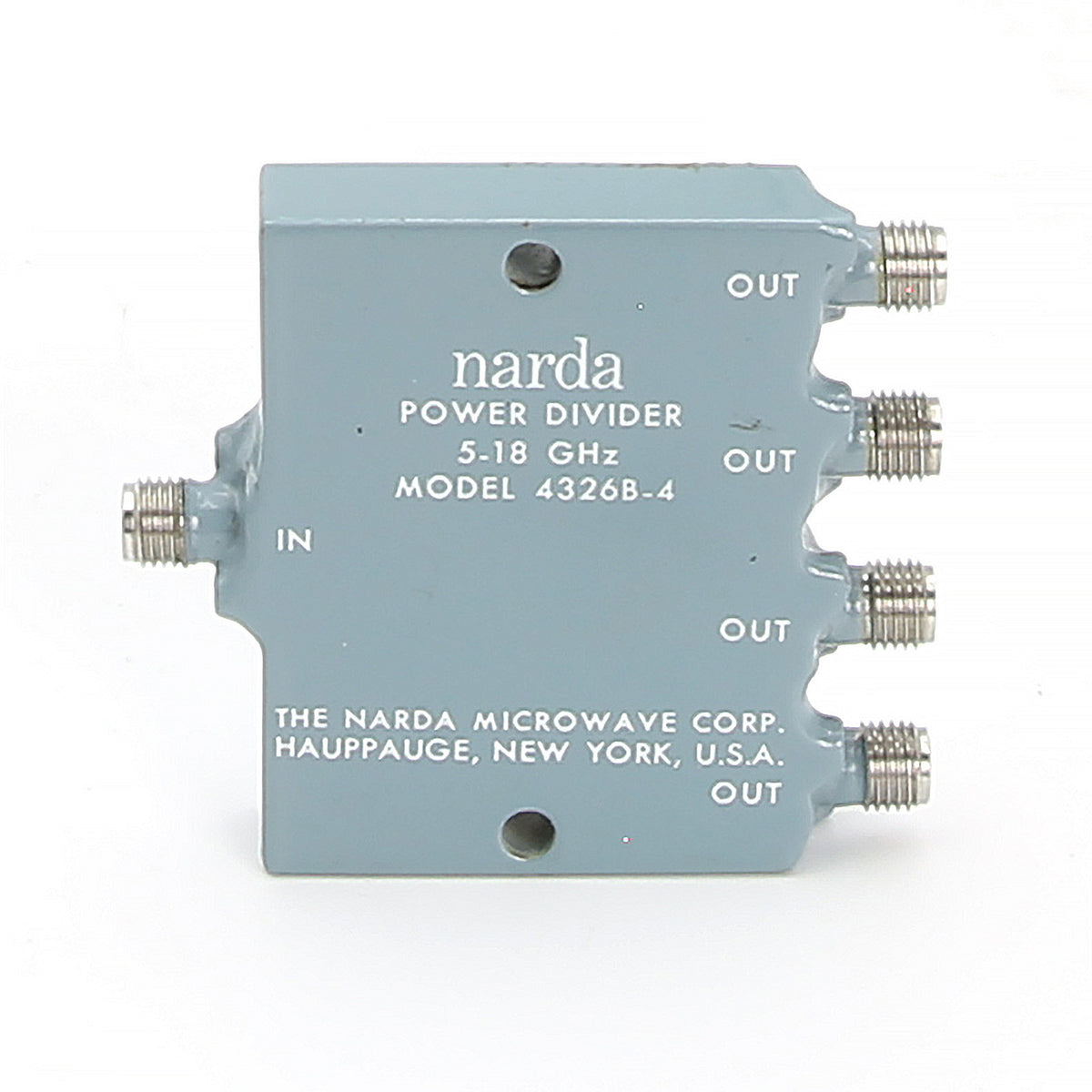 Narda 4326B-4 Power Divider, 4-Way, 5.0 to 18.0 GHz, SMA(f), 30 Watt